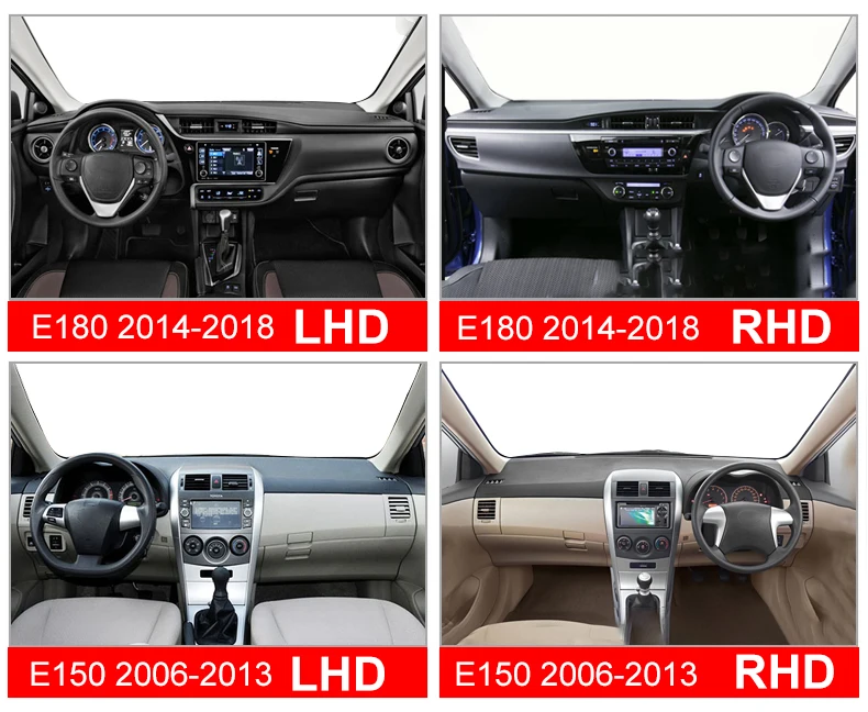 Auto Dashboard Abdeckung Dash Anti-Uv-Matte Für Toyota Corolla E180 E150 2006 2007 2008 2009 2010 2012 2013 2014 2015 2016 2017 2018 – Detail 3