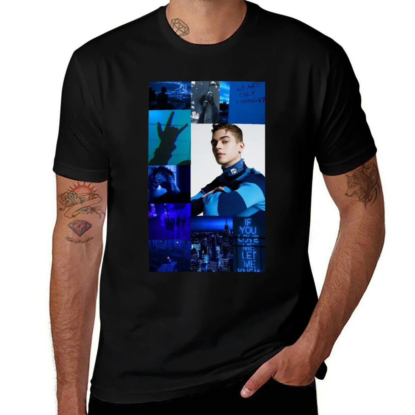 Hero in Blue T-Shirt blue lock luxury designer shirts graphic mens workout shirts