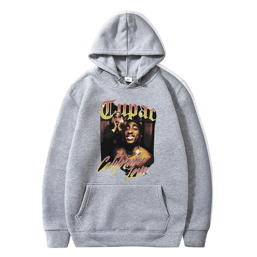 

Rapper Tupac 2pac Hoodies Printed Hooded Jacket Men's Women's Fashion Pullover Sweatshirt Harajuku Unisex Oversized Hoodie