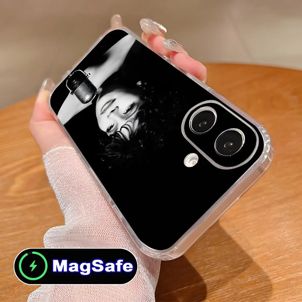 

Чехол для мобильного телефона Whitney Houston для iPhone 17, 16, 15, 14, 13, 12, 11 Air Pro Max Plus Mini Magsafe, прозрачный красочный чехол, красивый