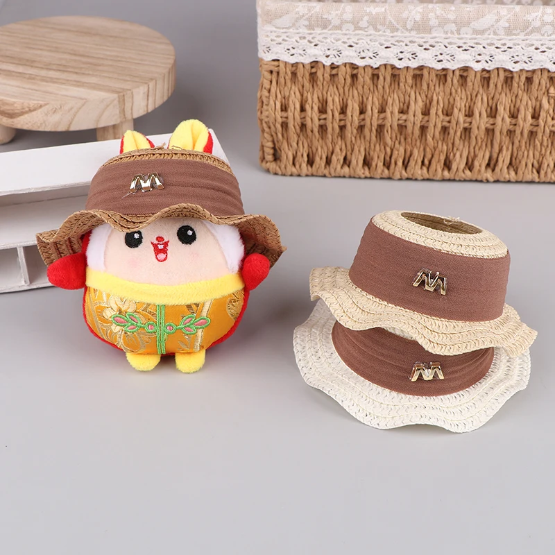 Labubu ตุ๊กตาหมวกฟางที่ว่างเปล่าด้านบนจําลองหมวกชายหาด Kpop ตุ๊กตาตุ๊กตา Headwear มินิตุ๊กตาเสื้อผ้าชุดอุปกรณ์เสริม