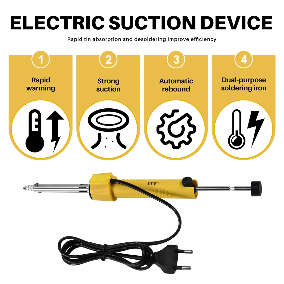 AT77 Eu Plug Electric Vacuum Solder Sucker Welding Desoldering Pump/Soldering Iron/Removal Solder Iron Pen Welding Repair Tool
