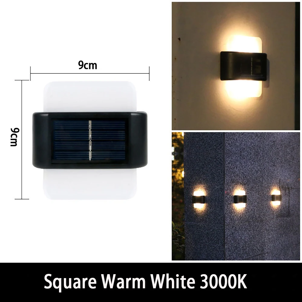 3PCS Kit LED Solar Wall Lamp 5W Outdoor Waterproof Safety LED Lighting Solar Charging Environment Protection EnergyConservation