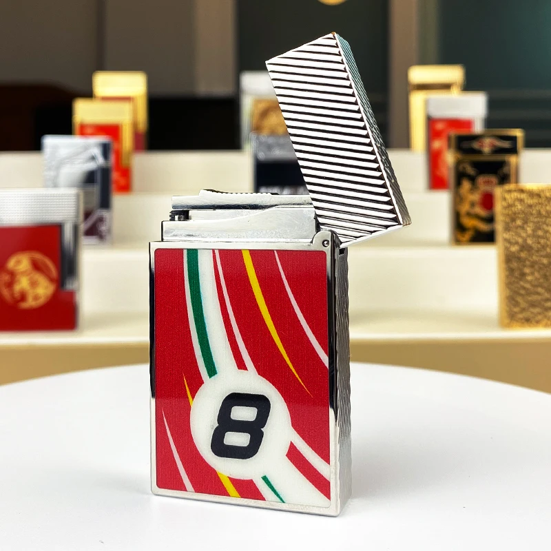 New commemorative edition single and double flame luxury lighter Ping Sound natural paint cigarette smoking butane lighter 11273