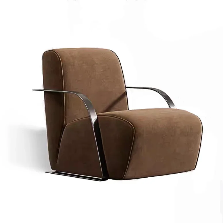 

#High Quality Luxury Rose Gold Stainless Steel Accent Chair Velvet Lounge Chair Sofa Chair For Home Hotel Living Room#