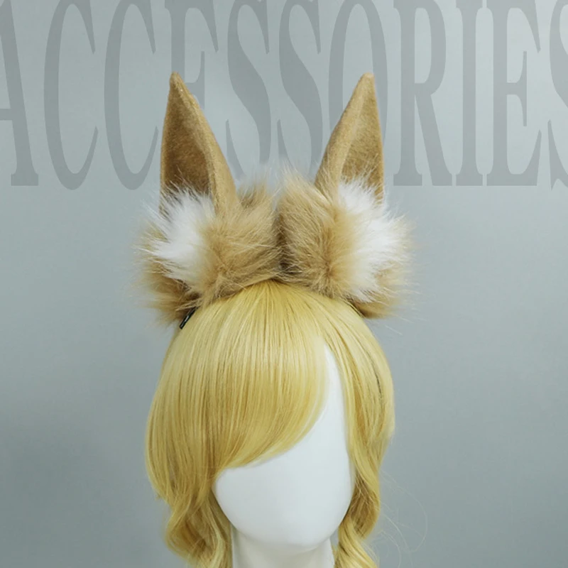 Lovely Faux Fur Fox Ears Headband Realistic Furry Fluffy Wolf Fox Ear  Hair Hoop Lolita Anime Masquerade KC Cosplay Costume