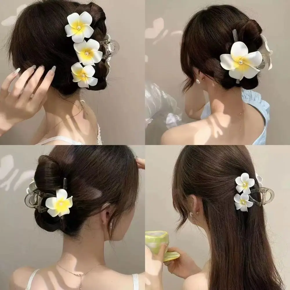مشبك شعر على شكل زهرة بوهيمي للنساء ، موضة صيفية ، مخلب كبير الحجم ، دبوس شعر على شكل ذيل حصان حلو ، إكسسوارات جديدة