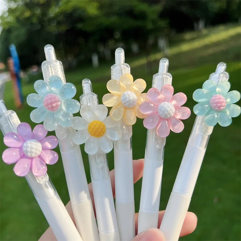 36pcs  High quality smooth limited sunflower press neutral pen ins girl heart transparent shiny pendant pen