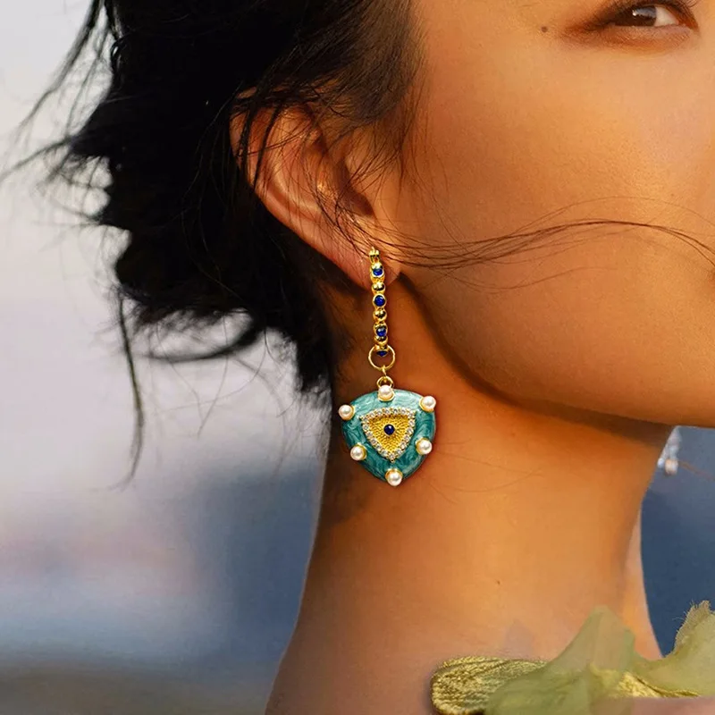Vintage Baroque Court Style Pearl Earrings Elegant Party Wedding Fine Jewelry Gifts Accessories Statement