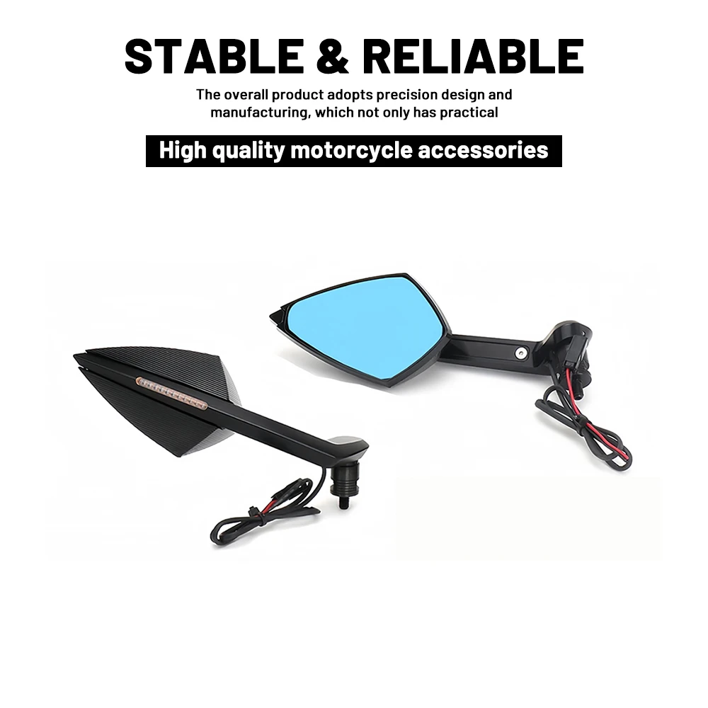 Motorbike Suitable For Panigale V4S2018-2024 Motorcycle Rearview Mirror Blue Glass Sport Winglet Mirror Kits Rotatable Wind Wing