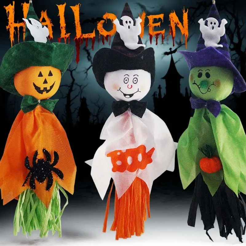 

1-18PCS Halloween Decorations Ghost Streamers Pumpkin Hanging Ornaments for Hotel Kindergarten Haunted House Party Scary Props
