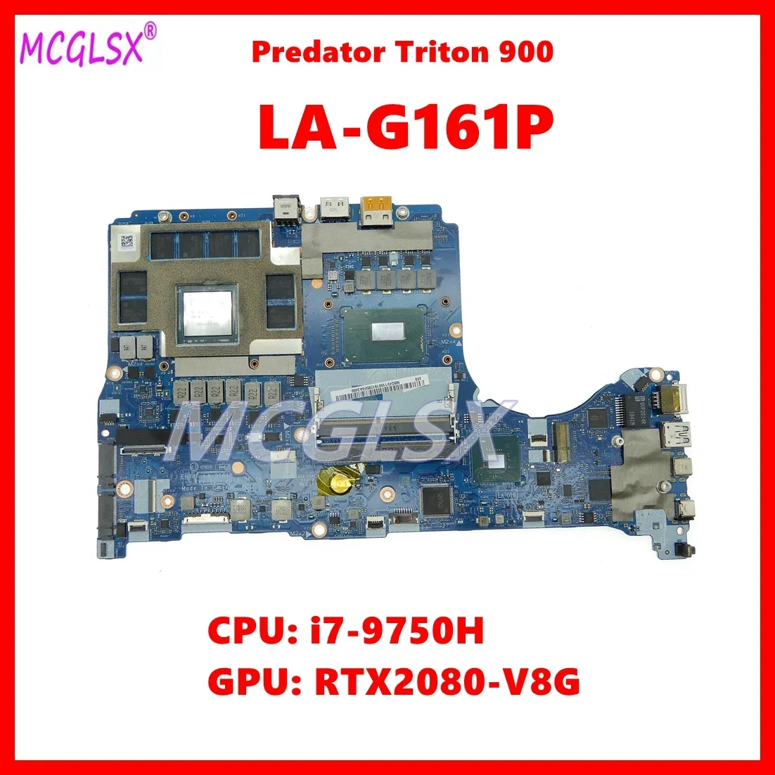 LA-G161P with i7-9750H CPU RTX2080-V8G GPU Laptop Motherboard For Acer Predator Triton 900 Notebook Mainboard