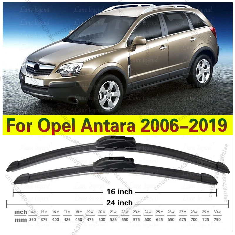 Für Opel Antara 2006-2019 Frontscheibenwischerblätter 2 Stück Windschutzscheiben-Fenster-Zubehör 2007 2008 2010 2013 2015 2018