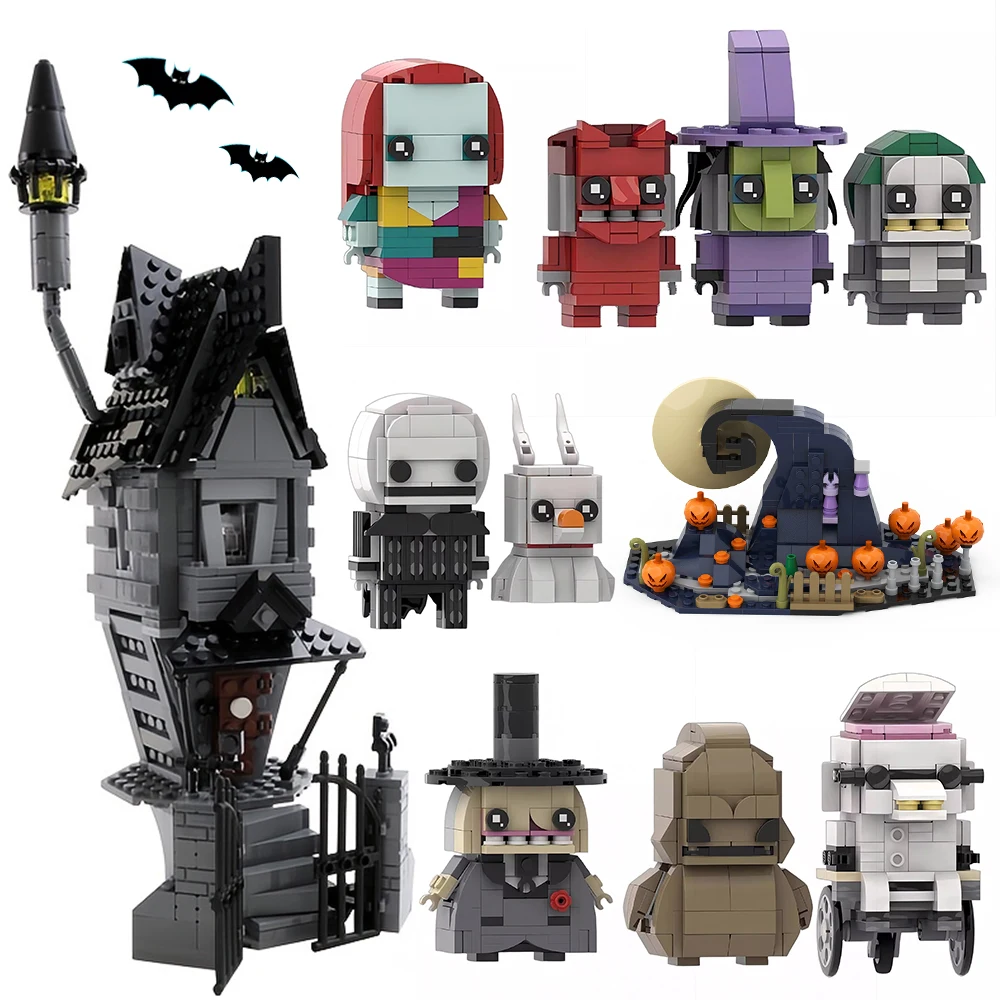 

MOC Creative Series Movies The Nightmare Before Christmased Building Block Halloween Toy Haunted House Zombies Bricks Xmas Gifts