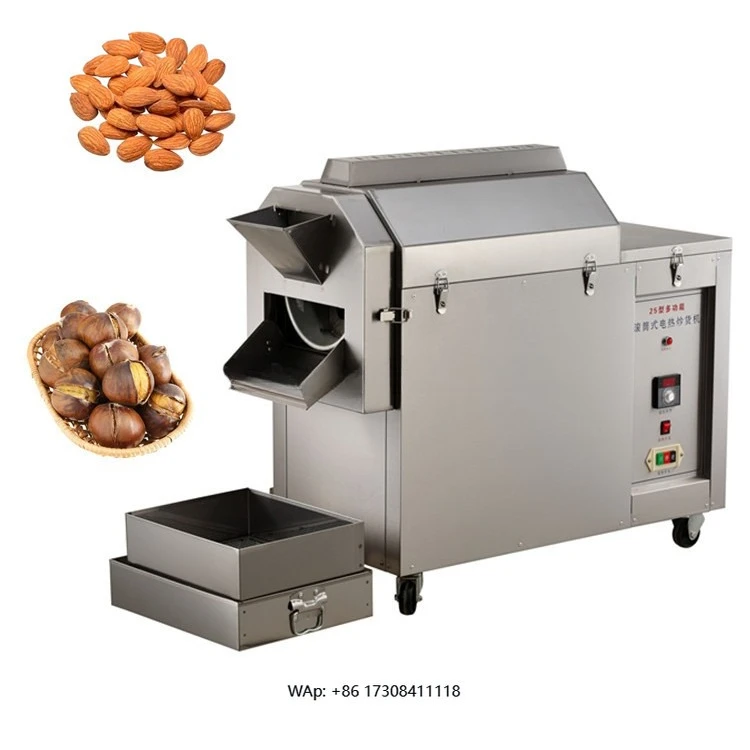 

25 Type 50 Type Industrial 15KG/H 25KG/H Cocoa Bean Soybean Almond Cashew Chestnut Roaster Nut Seed Peanut Roaster