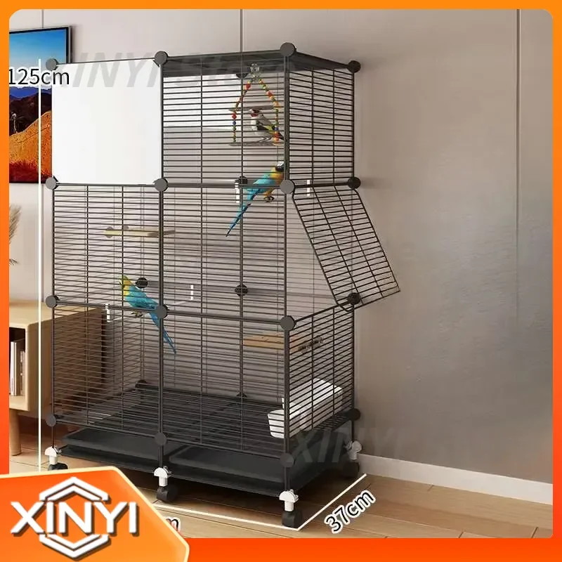 Feeder Aviary Rabbit Bird Cage House Carrier Habitat Canary Metal Bird Cage Luxury Villa for RR50BC Pet Products