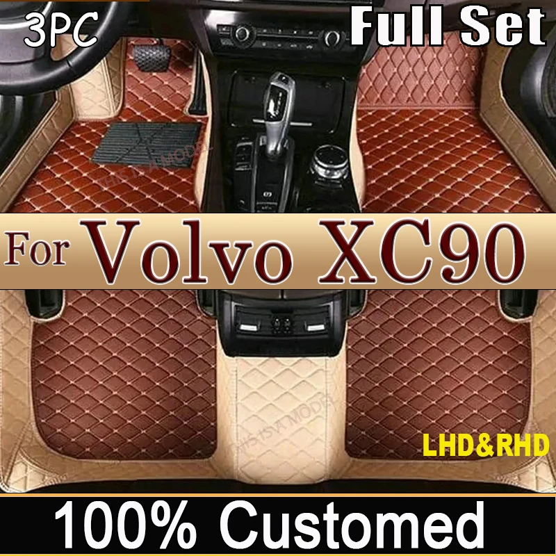 

Car Floor Mats For Volvo XC90 MK2 7 Seat 2015~2022 Leather Mat Set Rug Auto Interior Parts Carpet Waterproof Pad Car Accessories