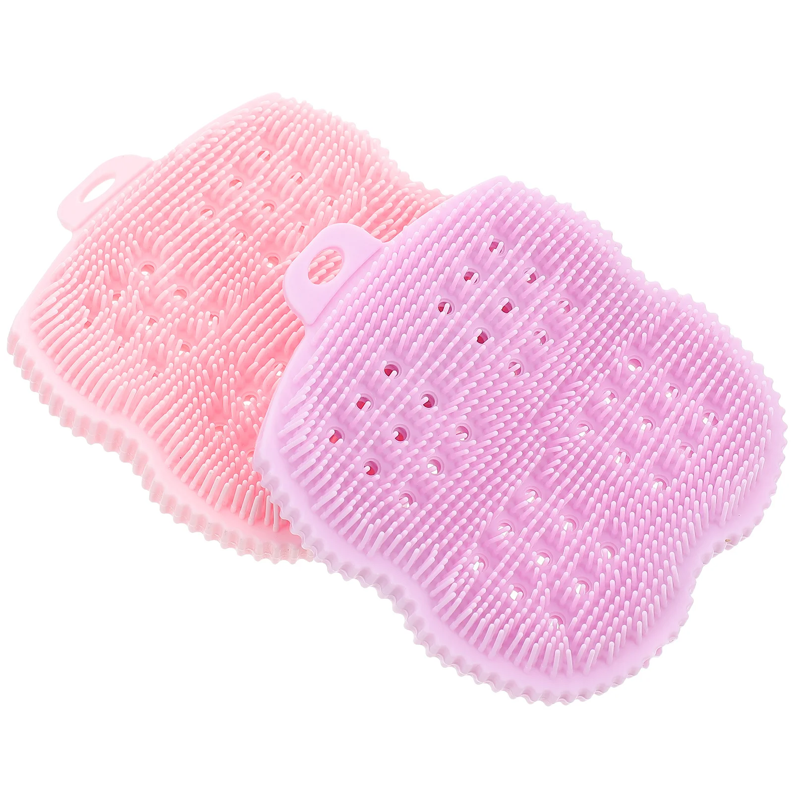 

2 Pcs Silicone Scrub Brush Scalp Shampoo Body Shower Scrubber Exfoliator Household for