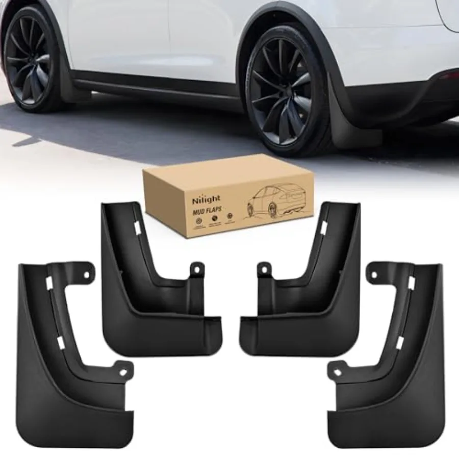 

Mud Flaps for Model X 2022 2023 2024 2025 2026, No Drilling Precision Fit Exterior Accories Heavy-Duty Splash Guards Protection