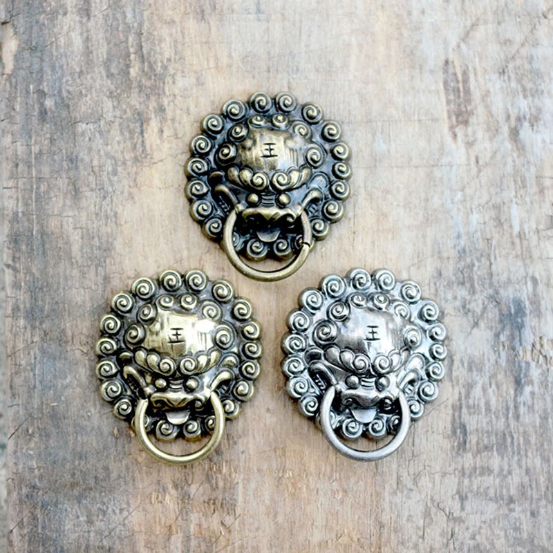 5Pcs Lion Ring Conchos DIY Leather Clothing Hat Handbag Belt Decorative Button Retro Screwback Button Leather Decoration