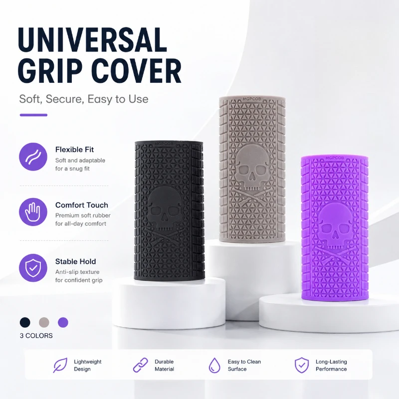 Ergonomic Textured Handle Protective Sleeve Increased Gripping Friction Vibration Reduction Durable Decorative Silicone Cover