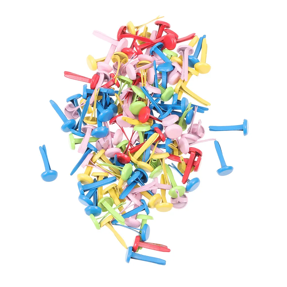 

240Pcs Durable Alloy Mini Brads Two Legged Nails For Diy Art Crafts Making Kids Projects Scrapbooking Decorations