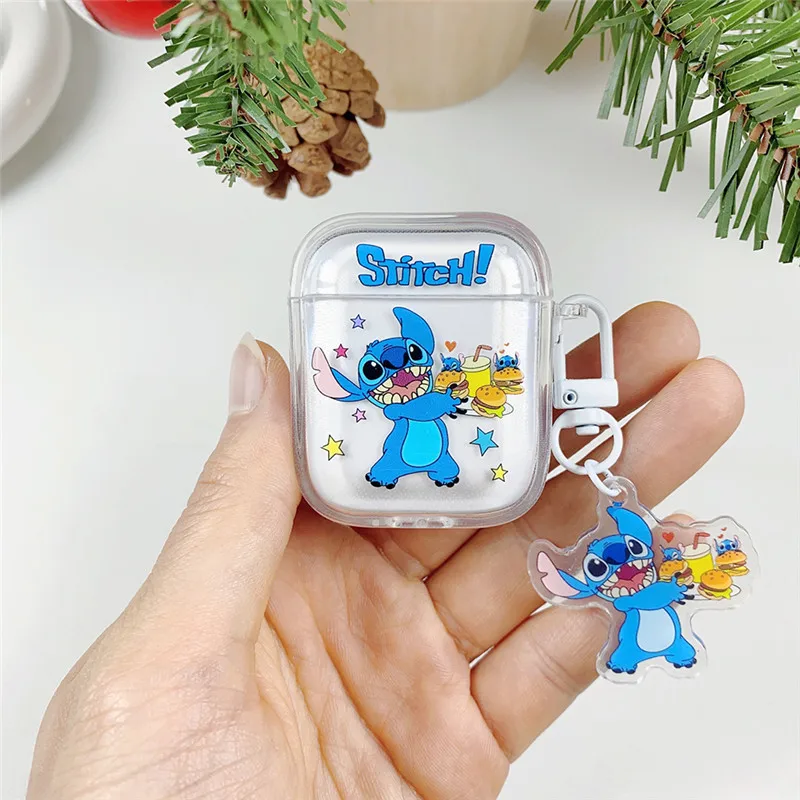 Disney Stitch Earphone Case for AirPods 1 2 3 Pro Pro2 4 hamburger cola Wireless Bluetooth earphones headset Cover