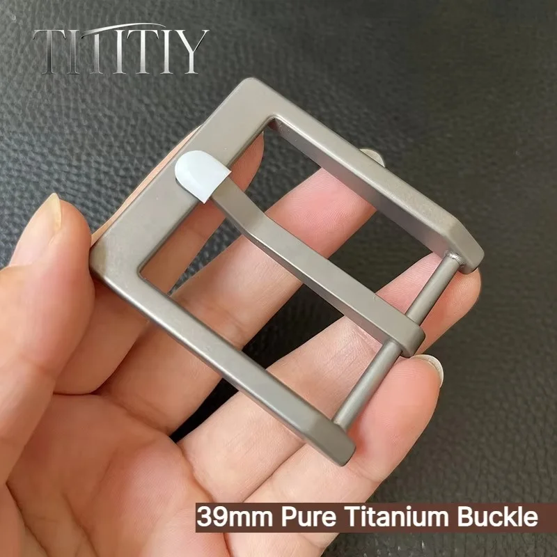 New 39mm Pure Titanium Buckle Single Prong Pin Belt Buckle Accessory - Men's Fashion Rust-proof Anti Allergic Waist Belt Clasp