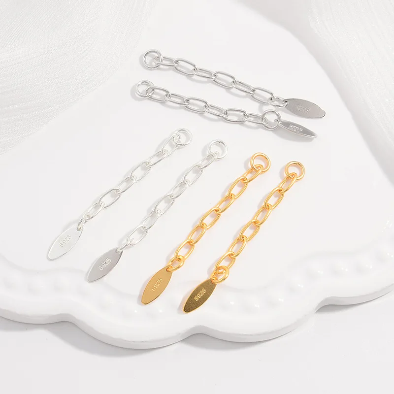 

Adjustable Teardrop Extender Chain S925 Sterling Silver Sliding End Clasp with Decorative Waterdrop Pendant for DIY Jewelry