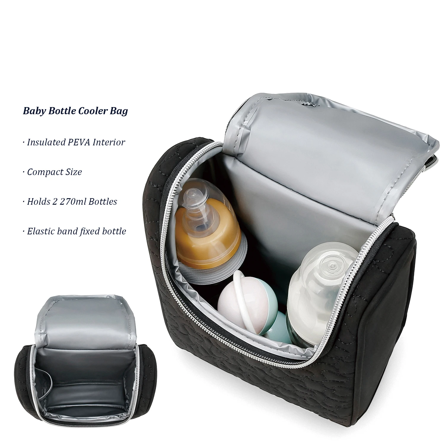 Breastmilk Cooler Bag Insulated Bottle Bag Fits 2  Baby Bottles  for Nursing Mother Outdoor