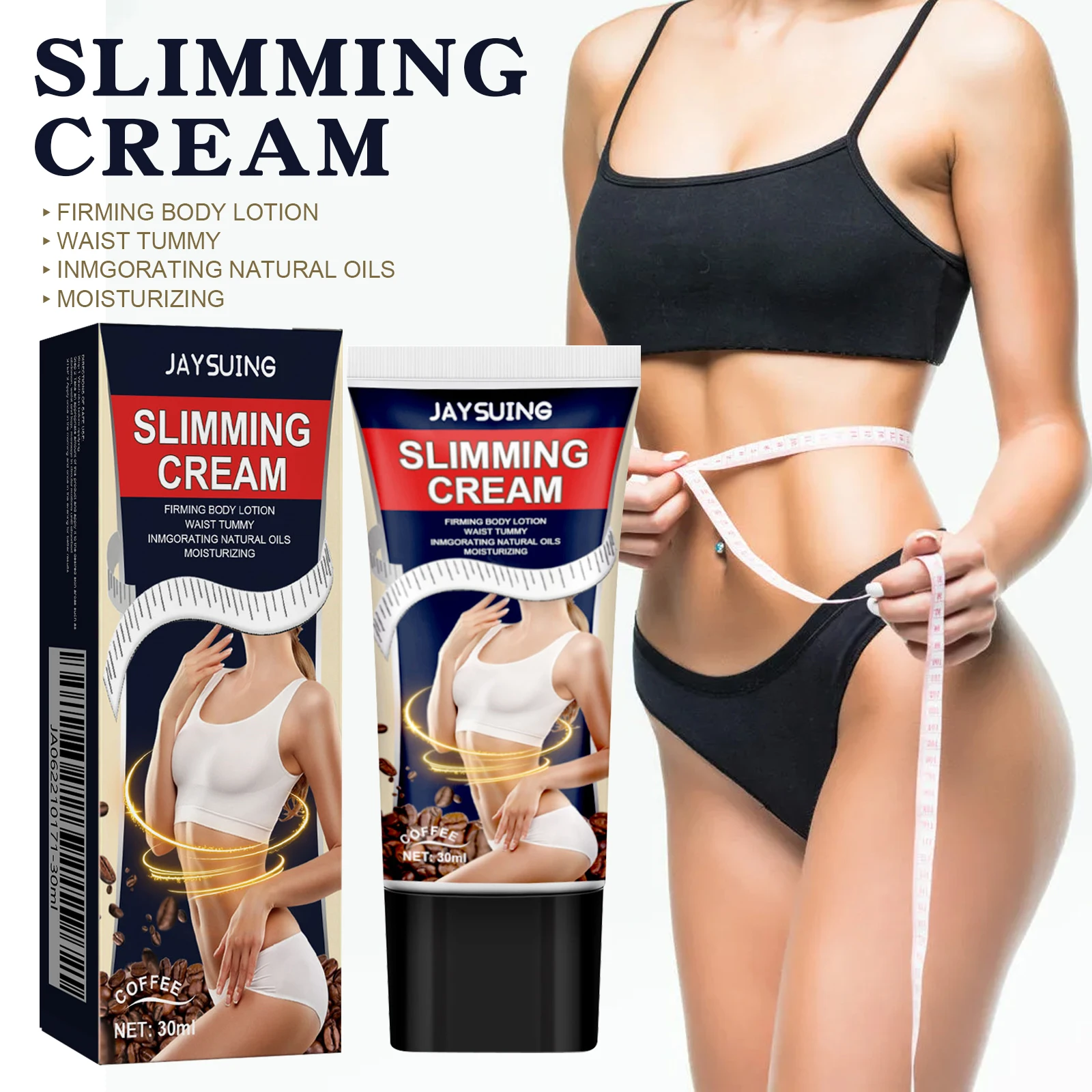 Jaysuing Coffee Body Cream Daily Buttock Massage Gentle, Comfortable, Refreshing, Delicate and Moisturizing Care Cream