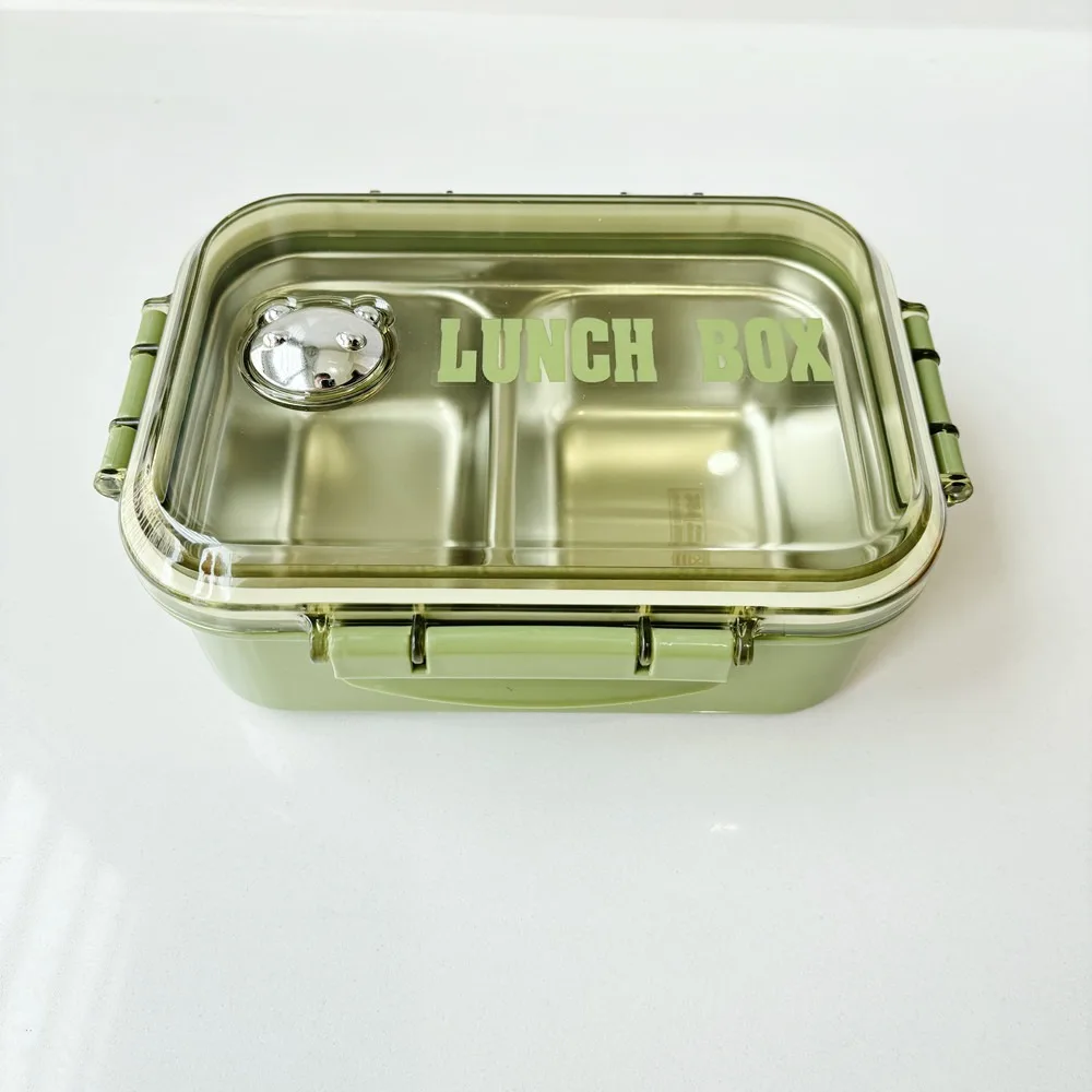 

304 Stainless Steel Lunch Box Plastic Sealed Design Food Storage Container with Compartment Insulation Lunch Box Tableware