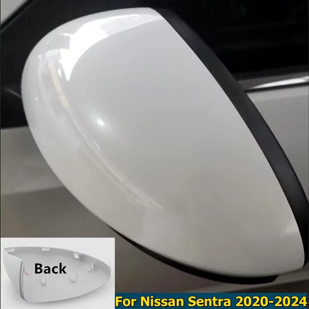 White Right Passenger Side Cap Side Mirror Cover For Nissan Sentra 2020-2024