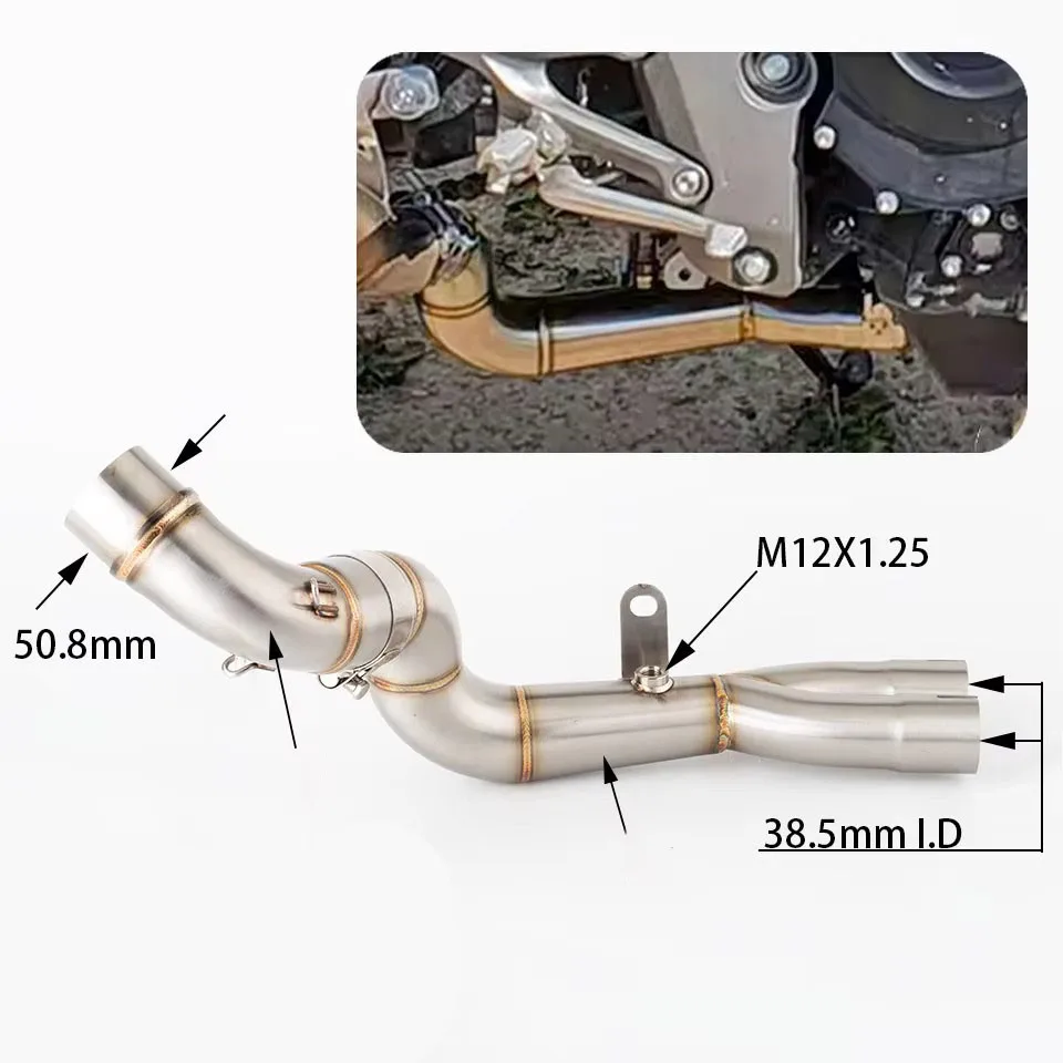 

For Honda CB1000R CB1000RA 2009-2018 CB1000 R / RA Escape Motorcycle Exhaust Muffler Mid Tail Link Pipe 51MM Slip-On Stainless