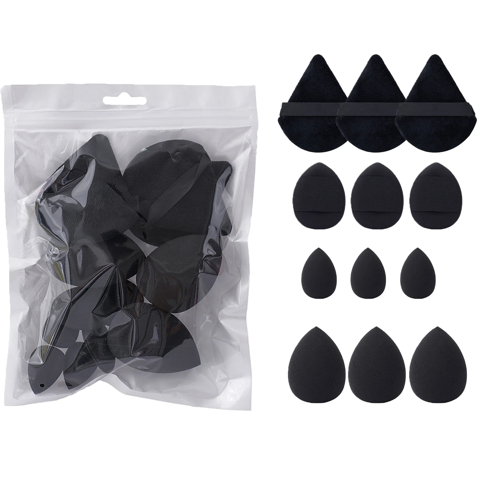 12 stuks driehoek fluwelen poederdons make-up sponzen voor gezicht ogen contouren schaduw cosmetica spons