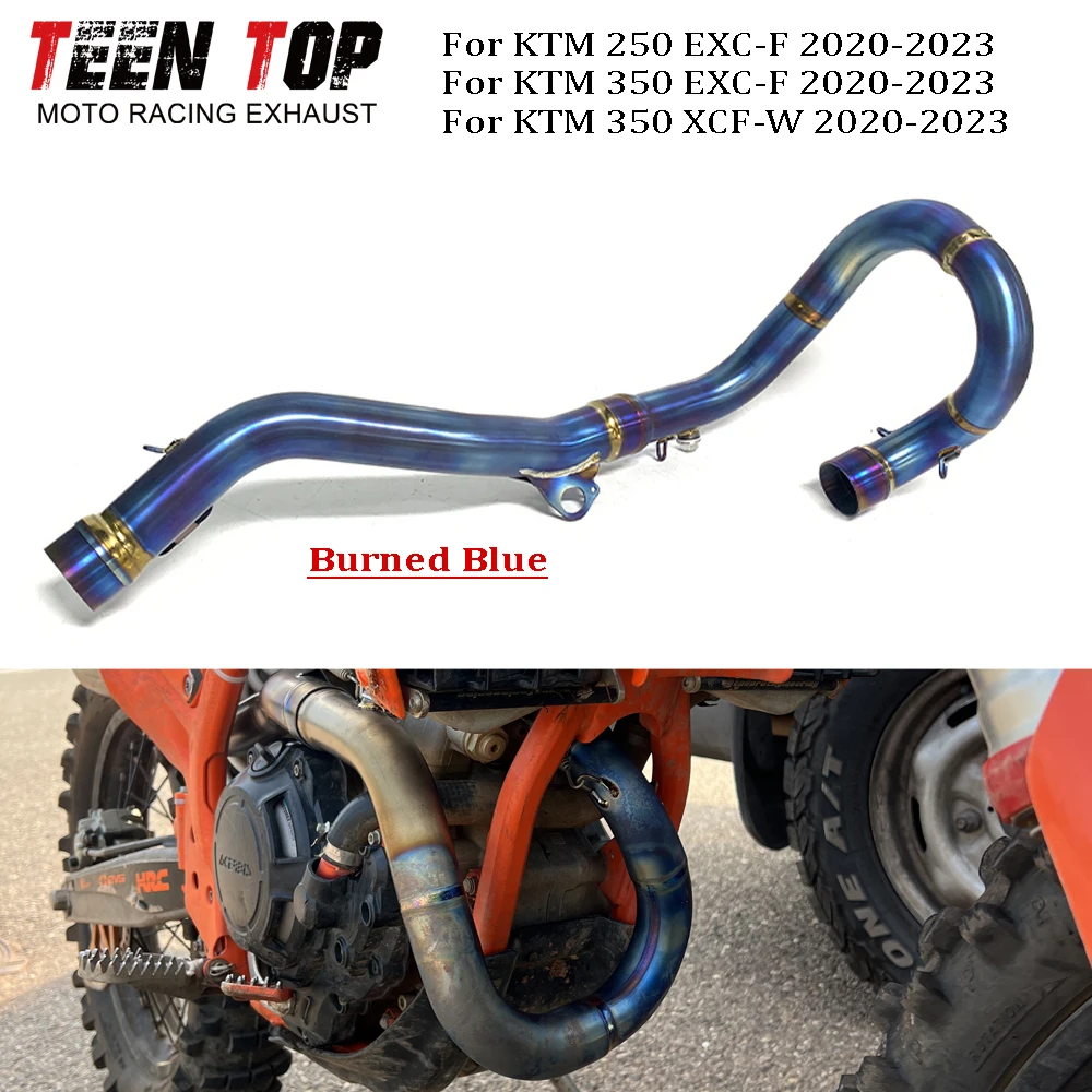 50.5mm For KTM 250/350 EXC-F 350 XCF-W Offroad Bike Exhaust Front Connection Pipe 2020-2023 Titanium Motorcycle Exhaust Header