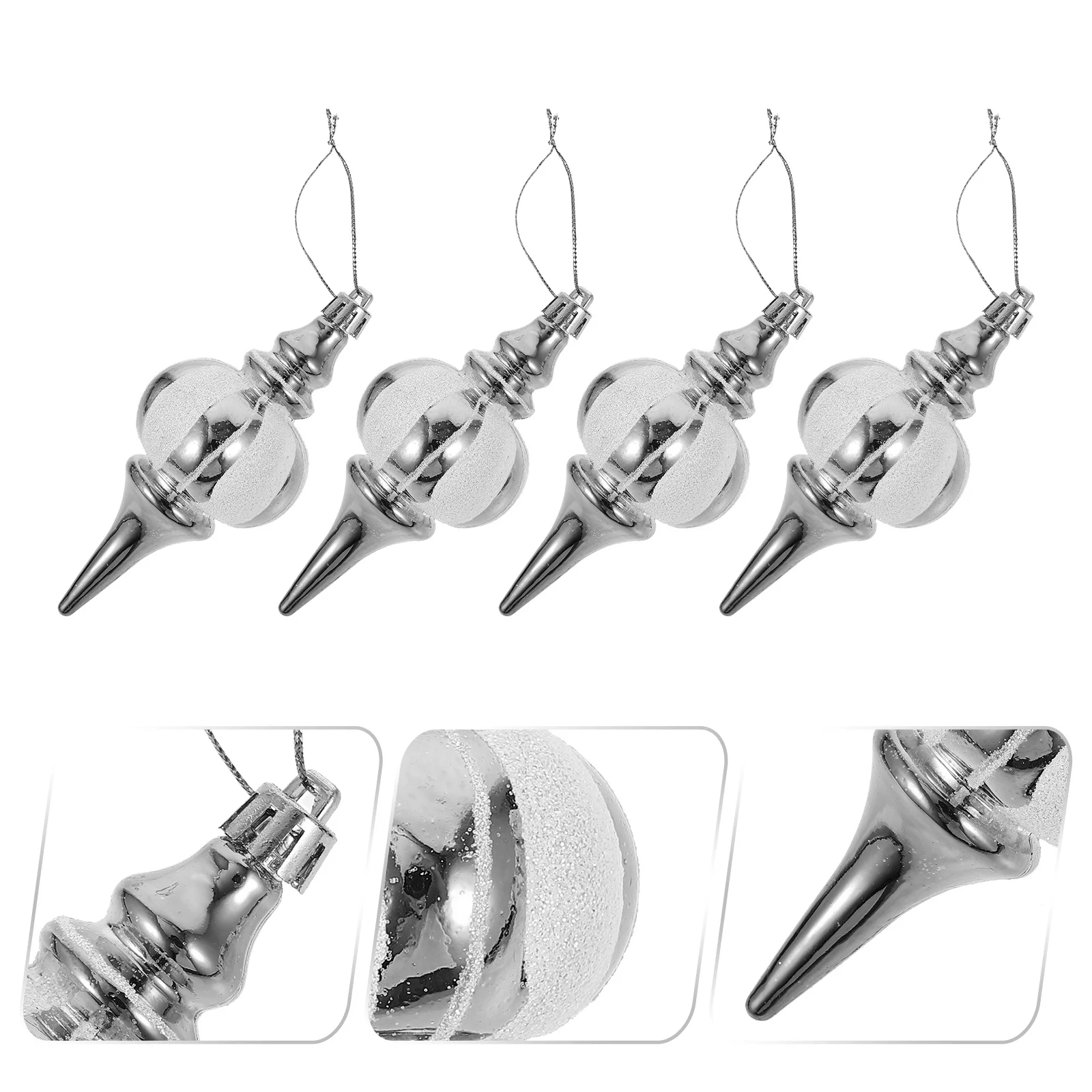 

4pcs Colored Painting Gourd Hanging Ornament Christmas Decor Cartoon Shape Xmas Tree Pendant For Party Decoration Gift