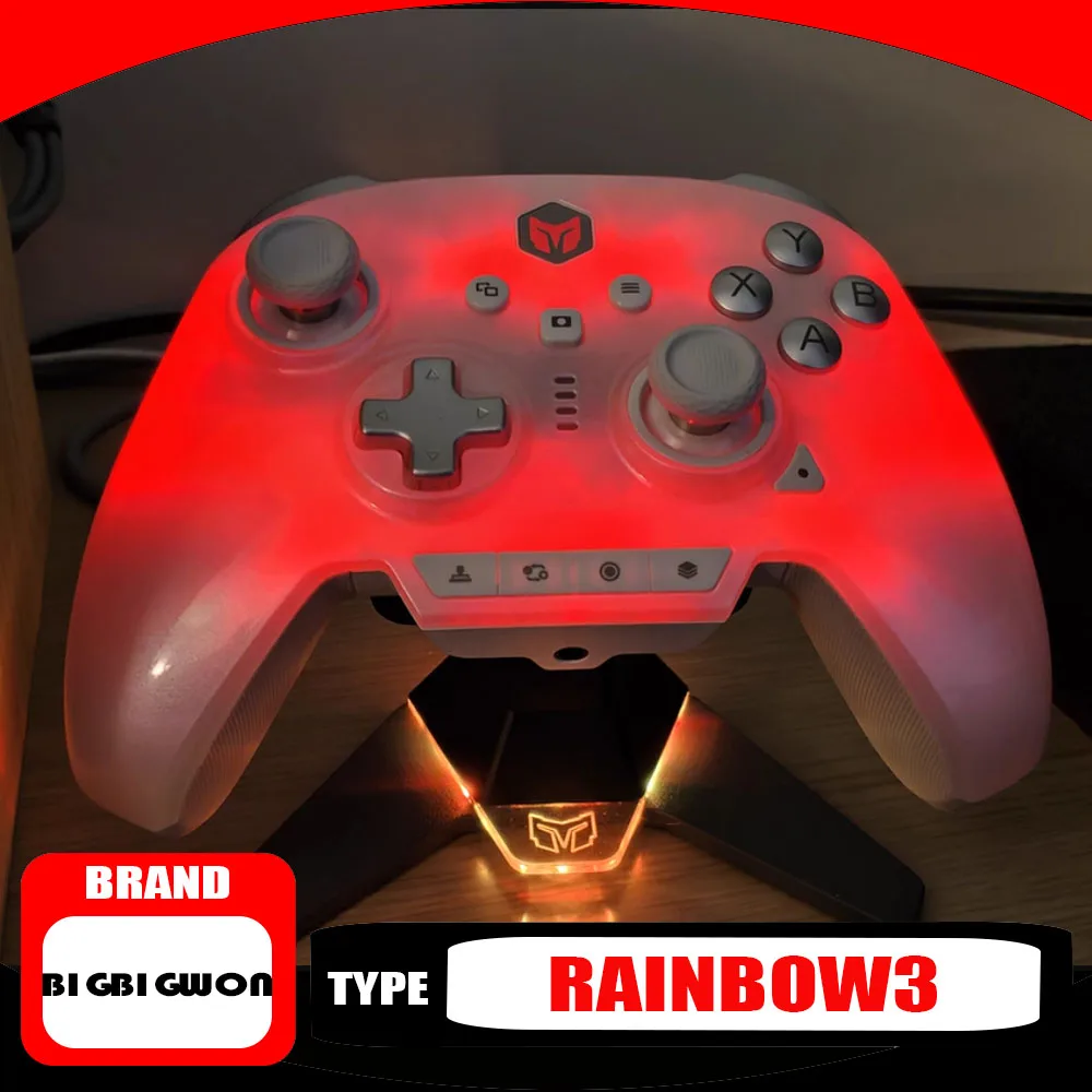 

Игровые контроллеры BIGBIGWON Rainbow3, беспроводные Bluetooth-геймпад, новые 1000 Гц, длительный срок службы батареи, аудиоинтерфейс 3,5 мм для коммутатора ПК