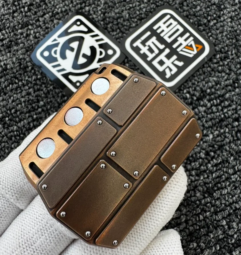 Used EDC Wanwu Phosphorus bronze bamboo slips Qin stomach push card fidget slider decompression toy