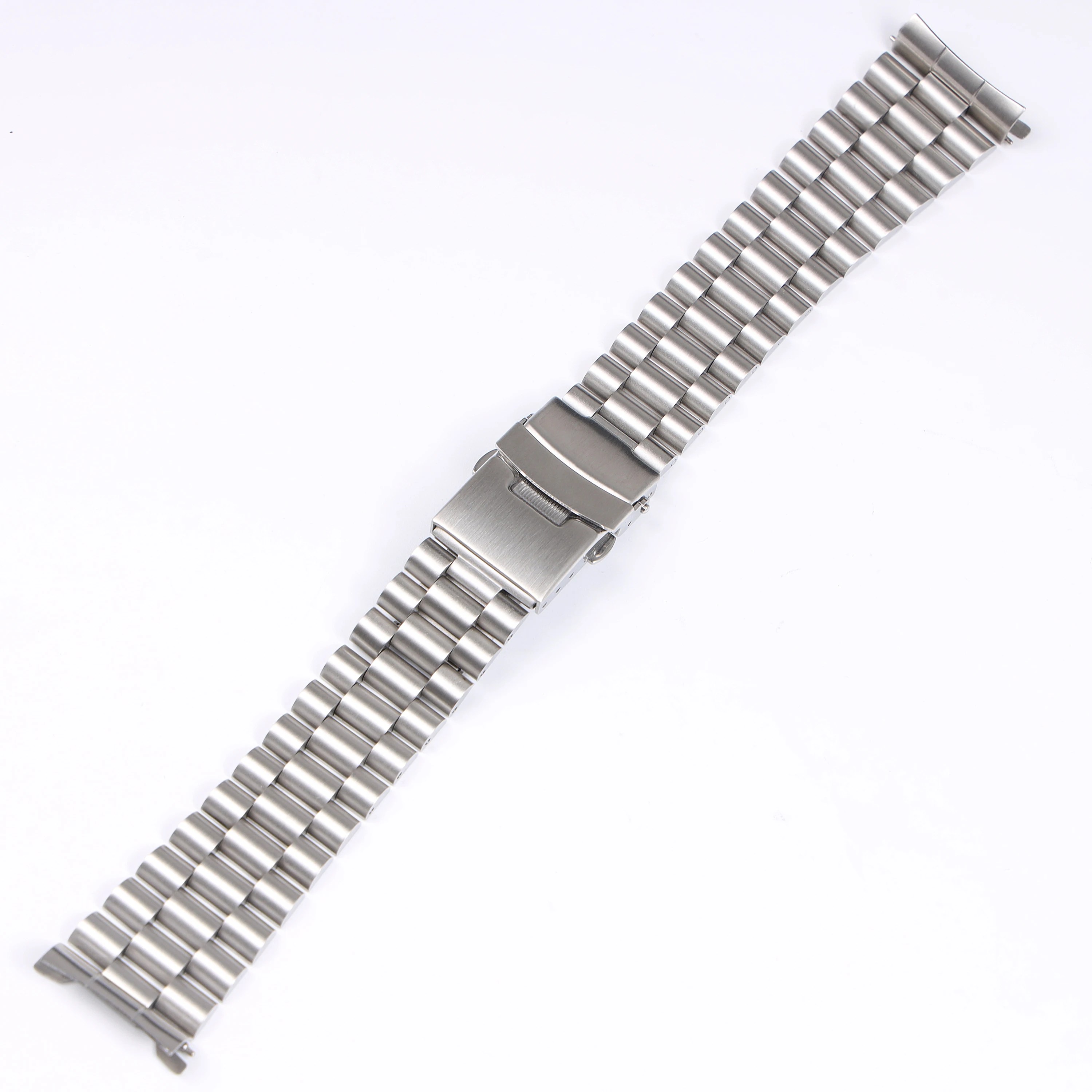 22mm Bushed Silver Stainless Steel Watchband Solid Bracelet for Seiko SKX007 SRP773 SRPA21 SRPC25 SRPA21 SRP777 with Curved End