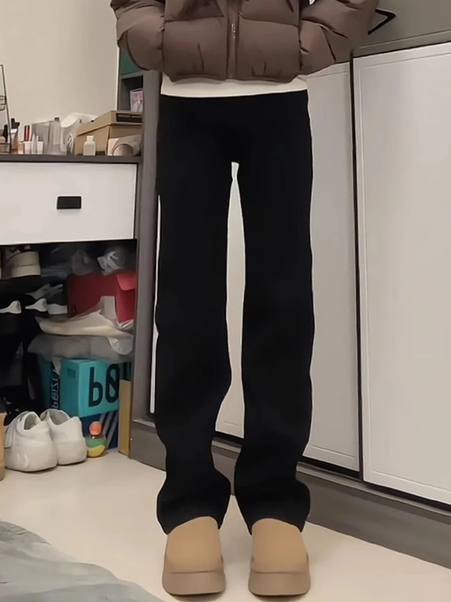 

Bla Elastic Straight Leg Jeans Men's Autumn Winter Cleanfit Slimming Long Leg High Street Cool Polyester Fiber Long Pants
