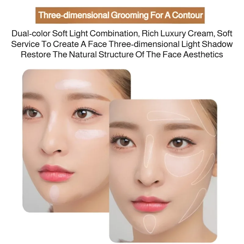 더블 엔드 컨투어 스틱 얼굴 삼차원 밝게 하는 컨투어 펜 메이크업 더블 엔드 컨실러 펜 피니싱 스틱