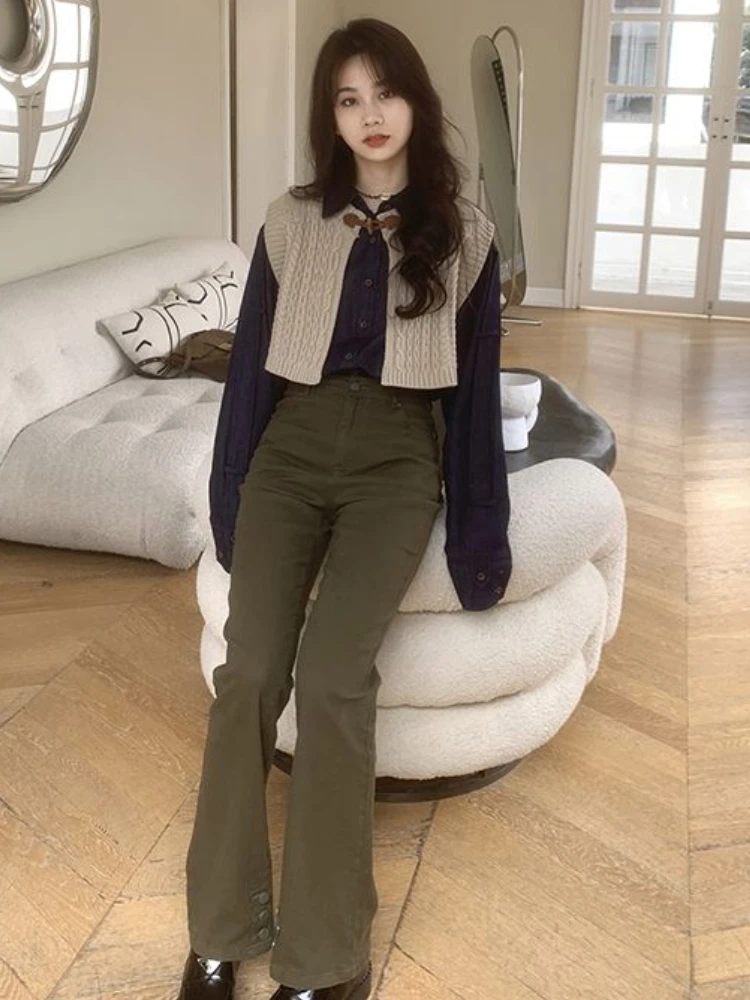 Sweater Vest Women Loose All-match Retro Simple Fashion Cropped Spring Casual Korean Style Knitting Ladies Solid Creativity Hot