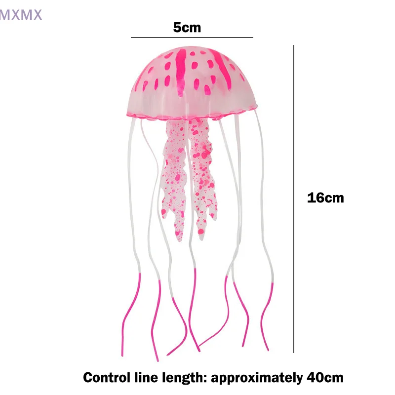 Decoración de acuario de medusas con efecto brillante simulado, simulación de plástico, árbol de coco, acuario, paisaje