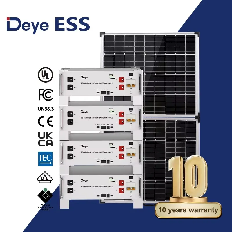 Deye New Arrival LiFePO4 Lithium Ion 5.12kWh Battery Pack 3U 51.2V100Ah Home Solar Energy Storage Systems With Modular Design