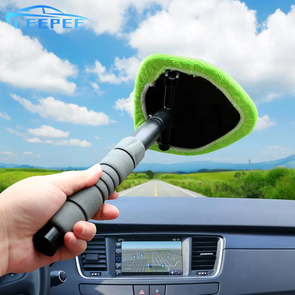 

Microfiber Window Scraping Mist Eliminator Telescopic Window Glass Cleaner Car Windshield Cleaning Brush Car Window Cleaner