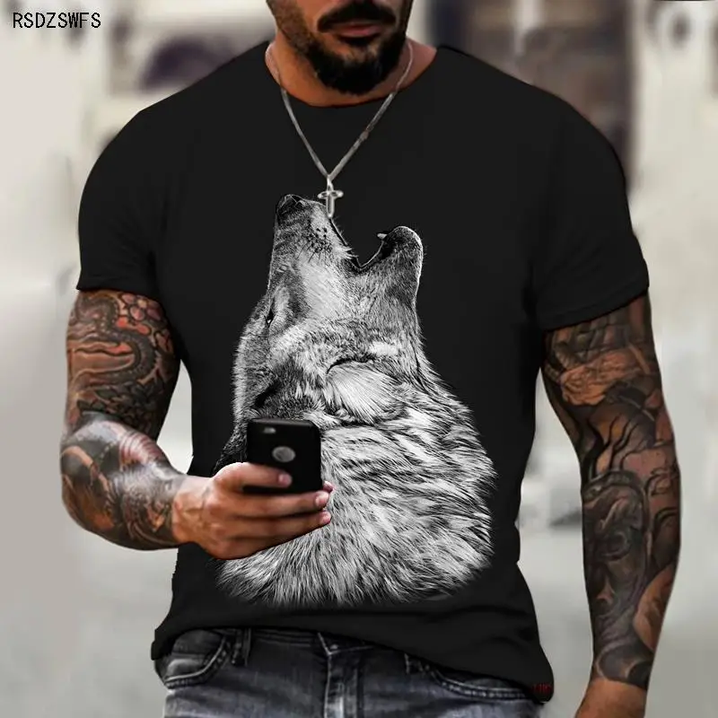 Мужская куртка с 3D рисунком одиноких волчьих роров, значок мужской силы, дикая, уличная мода, обязательная вещь большого размера 5XL