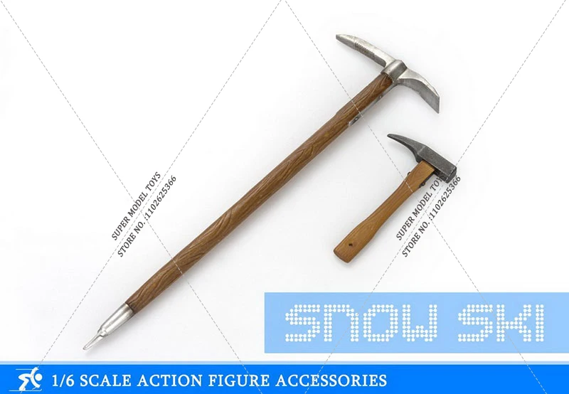 1/6 Scale Scene Accessories Snow Board Sled Ski Poles Mountain Division Plastic Model Toys for 12‘’ Soldier Action Figure