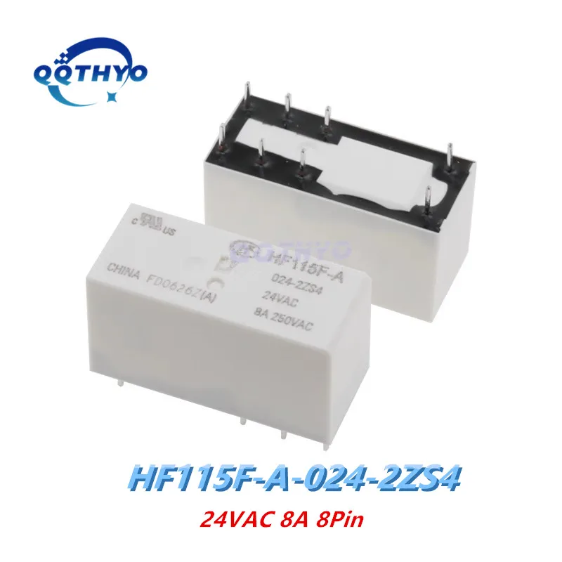 10Pcs HF115F Relays HF115F-A-230-2ZS4 HF115F-A-115-2ZS4 HF115F-A-024-2ZS4 HF115F-A 230V 115V 24V 2ZS4 8A 230VAC 8Pin Relay