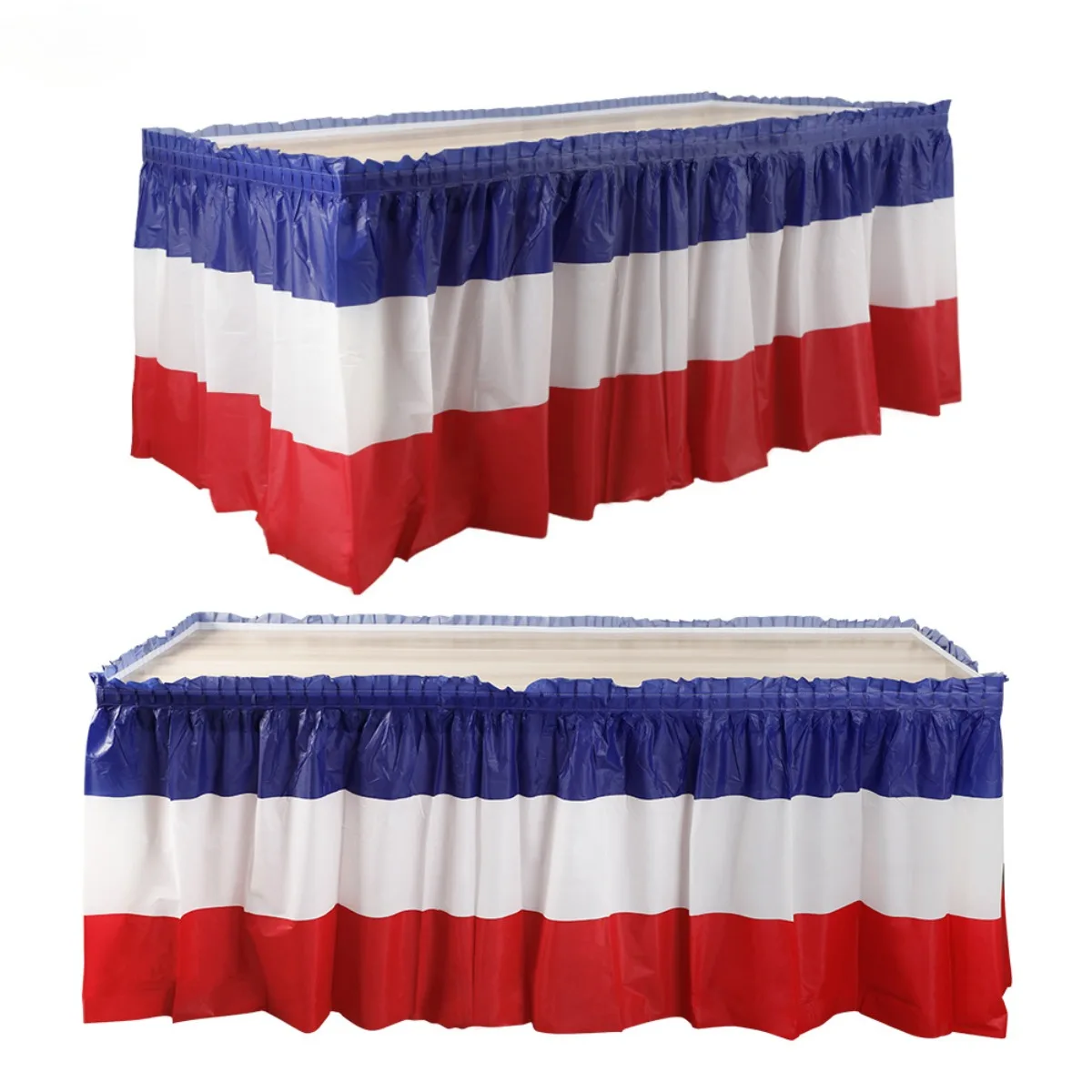 4th of July Decorations Red White and Blue Patriotic Table Skirt Table Decorations for Memorial Day Labor Day Veterans Day